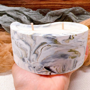 Ying-Yang Marble Plaster Candle(Random Colours)