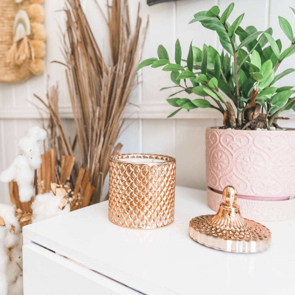 Geo Jar Soy Candle | Rose Gold