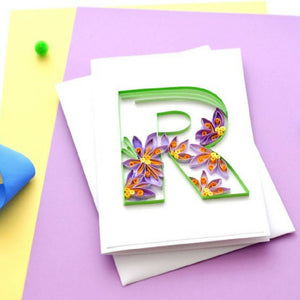 Quilled Initial R Card | Frameable Greeting Card