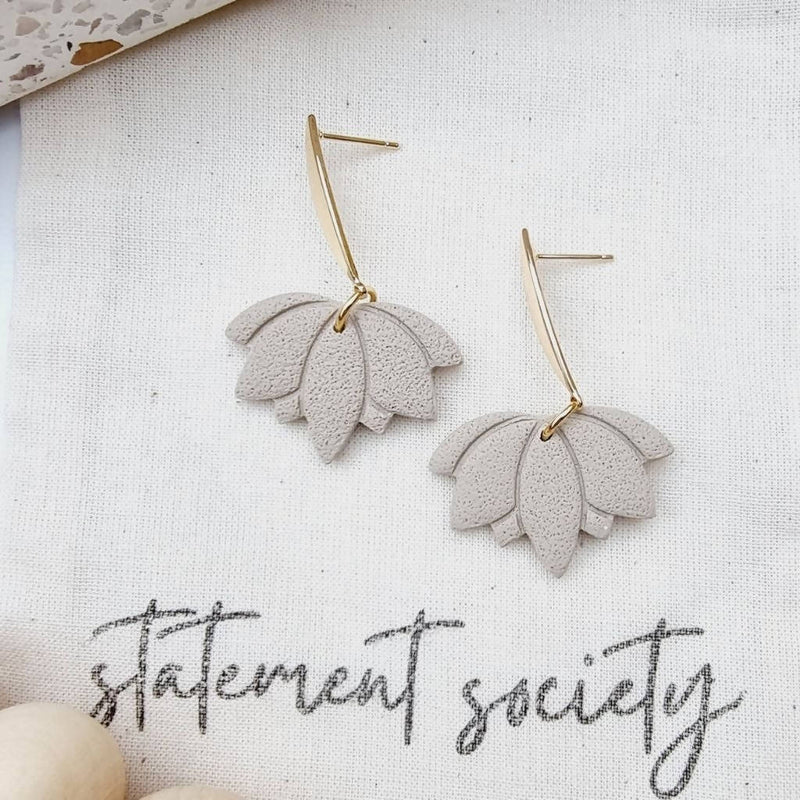 Lotus With Gold Accent Earrings