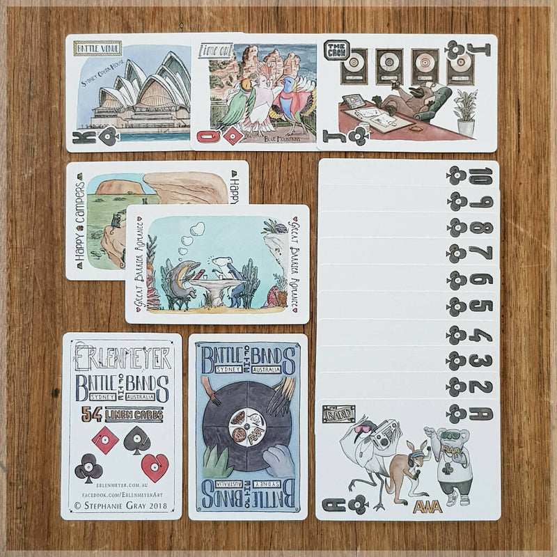 Hand Illustrated Playing Cards Battle of the Bands