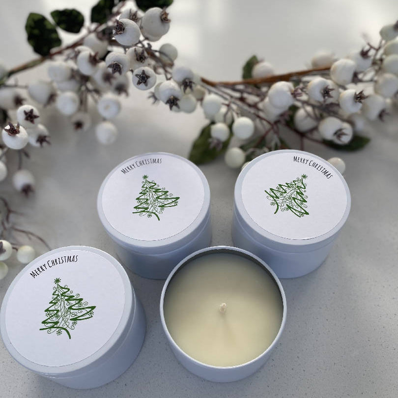White Christmas candles