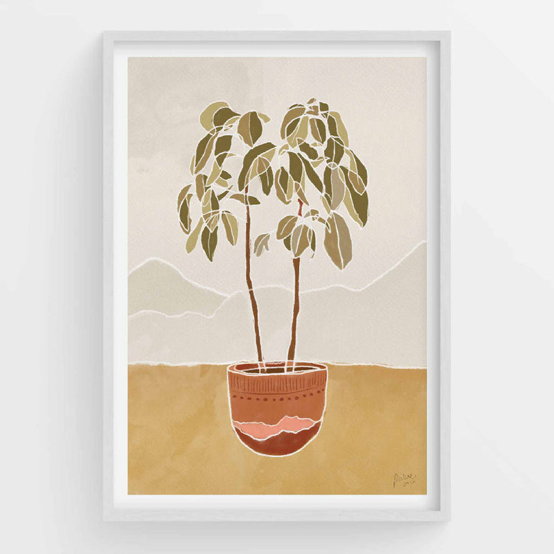 Terracotta Pot Plant Abstract Modern Prints Framed