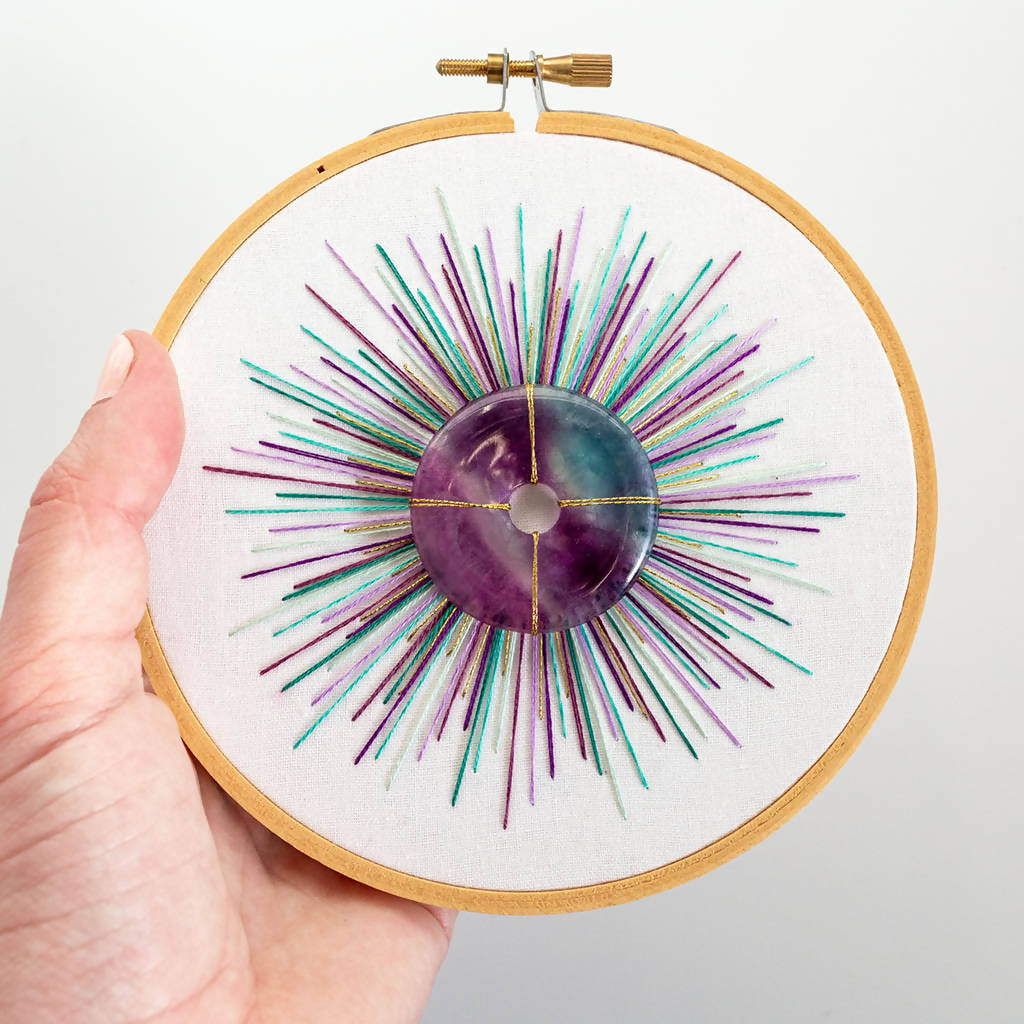 Burst of Thought Artwork with Rainbow Fluorite