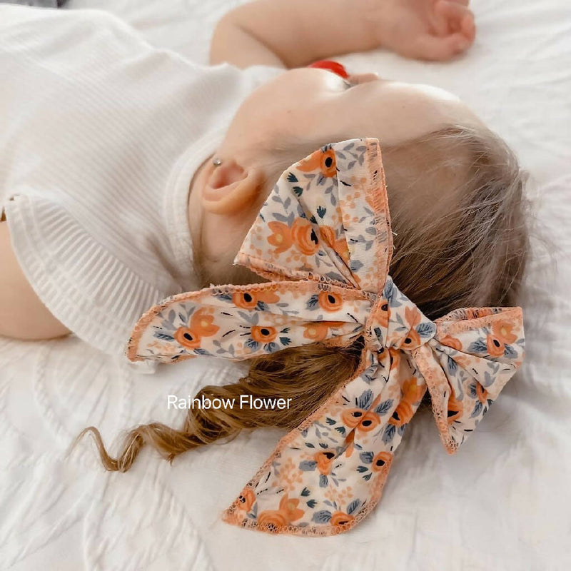 XXL Soft Large Floral Toddler Bow Hair Clip