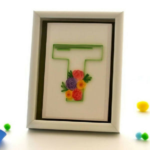 Floral Initial T Greeting Card