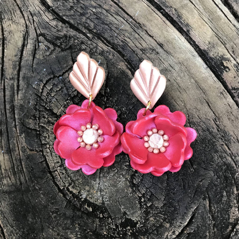 Wild prairie rose earrings