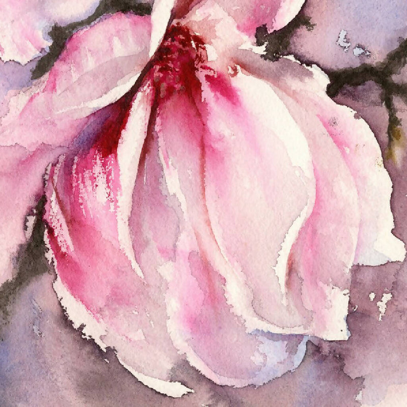 Pink magnolias , watercolour print, Watercolor flowers, Botanical print, Watercolour painting, floral art