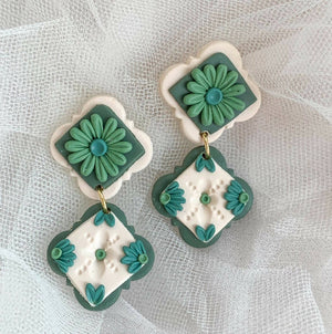 Floral Tile Earrings