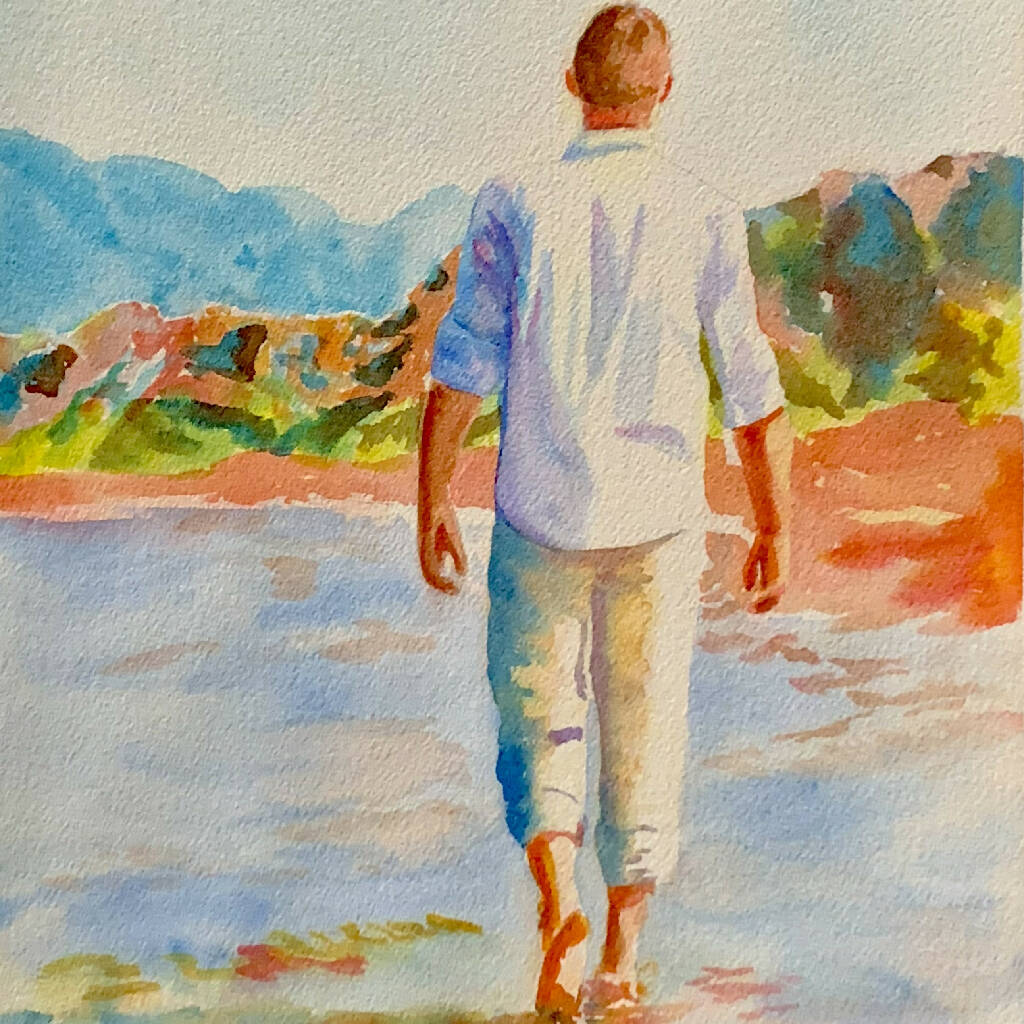 Walking In The Sun - Original Watercolour Painting