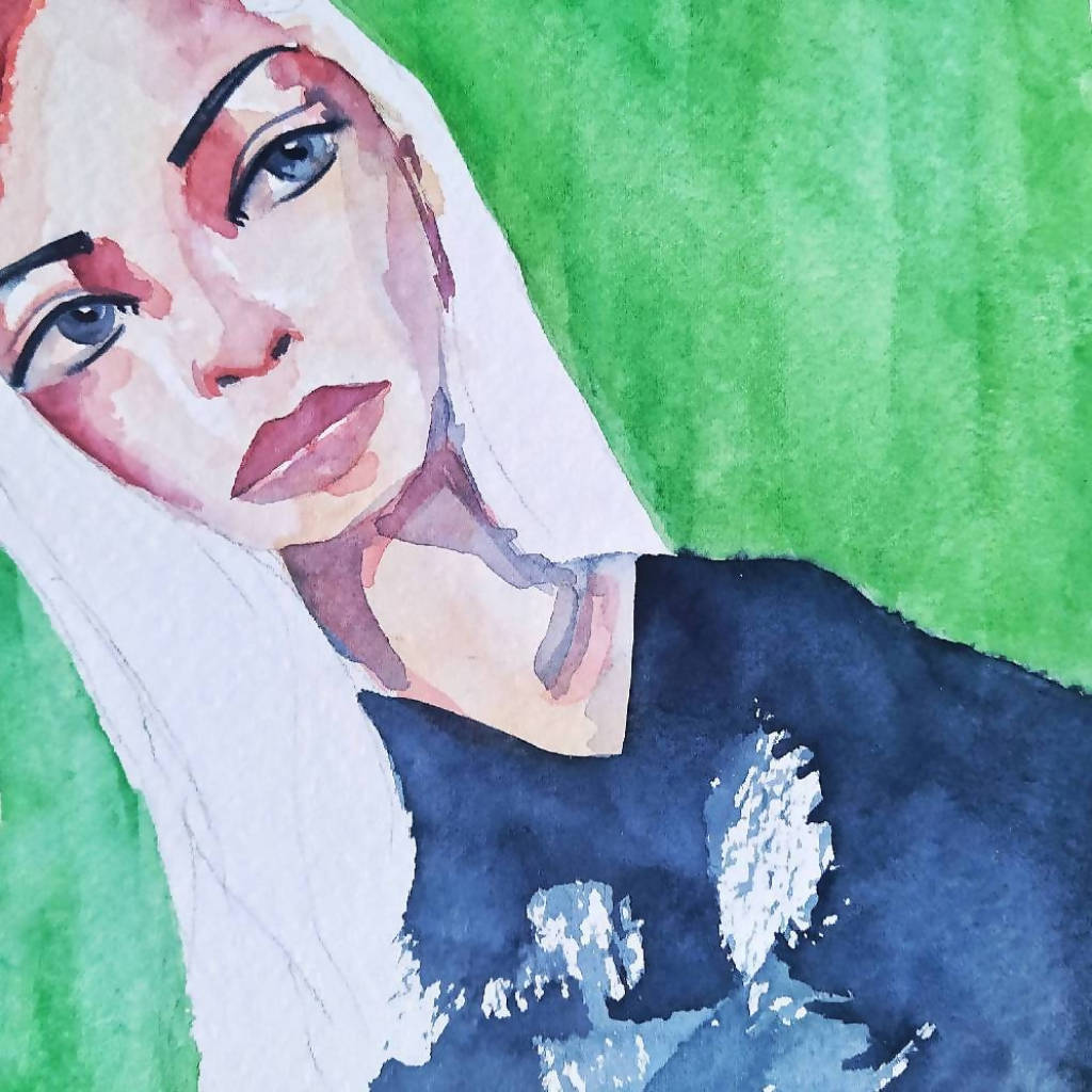 Original Watercolour Abstract Portrait Painting #10