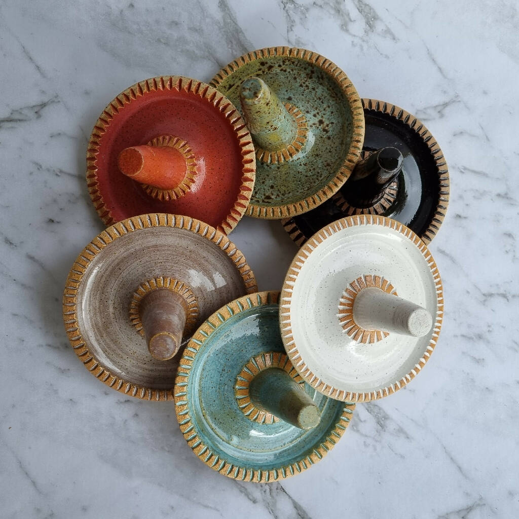 Handmade Ceramic Ring Holder - Stand with Dish