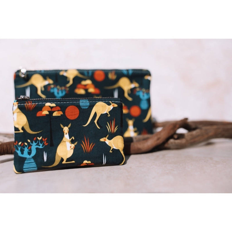 Yellow Kangaroo Zippered Pouch