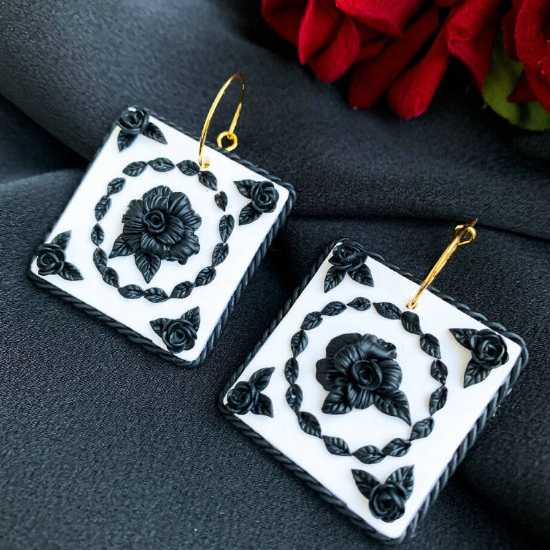 Black & White Tile Earrings