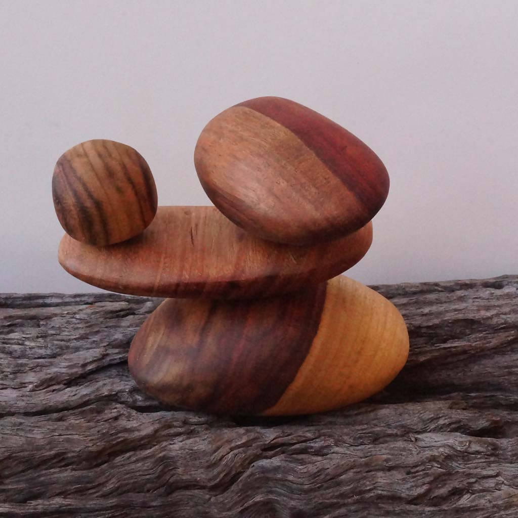 Wooden Stacking or Balancing Stones - Waxed Finish