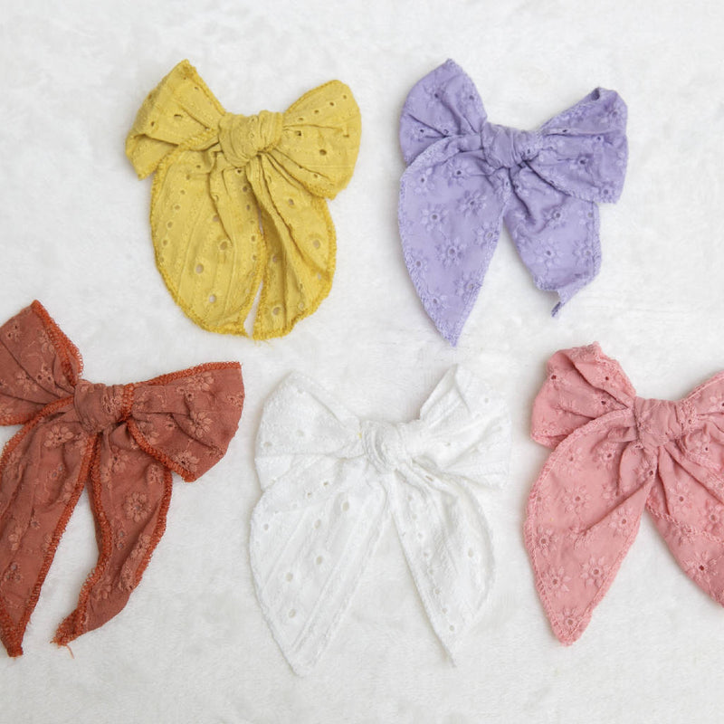 Soft Large Embroidery Floral Toddler Hair Clip