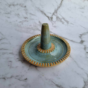 Handmade Ceramic Ring Holder - Stand with Dish