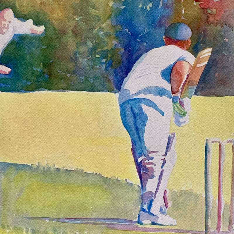 Cricketing In The Sun - Original Watercolour Painting