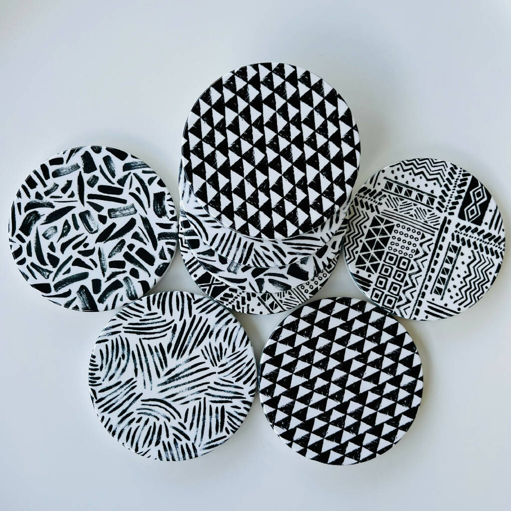 Geometric Shapes Ceramic Coasters