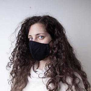 Face Mask - Black Linen Mix