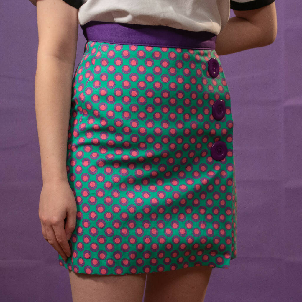 60s mod spot a-line skirt