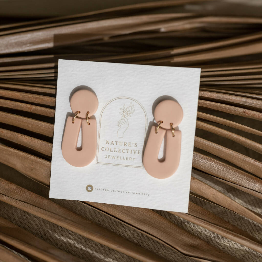 Handmade Minimal Neutral U-Shape Dangle Earrings Earrings In Six Colours