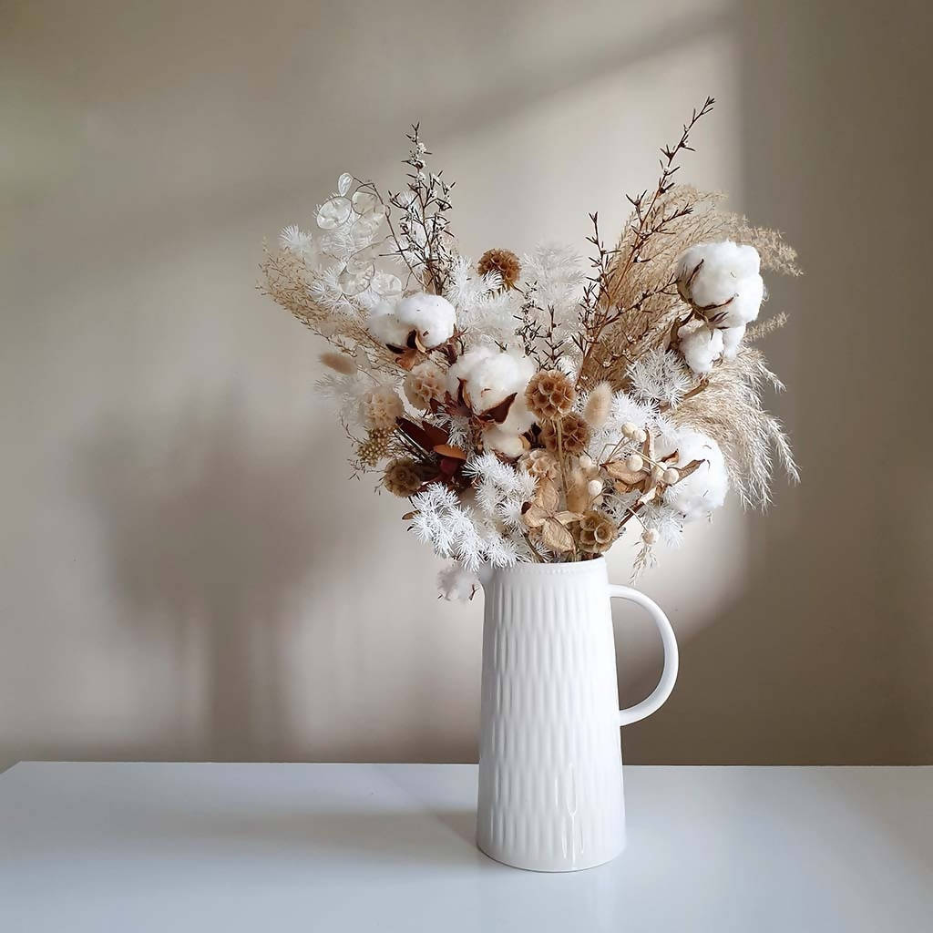 Cotton dried flower arrangement - Melbourne delivery only