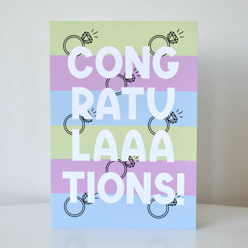 Engagement Congratulations Card | Various Colours