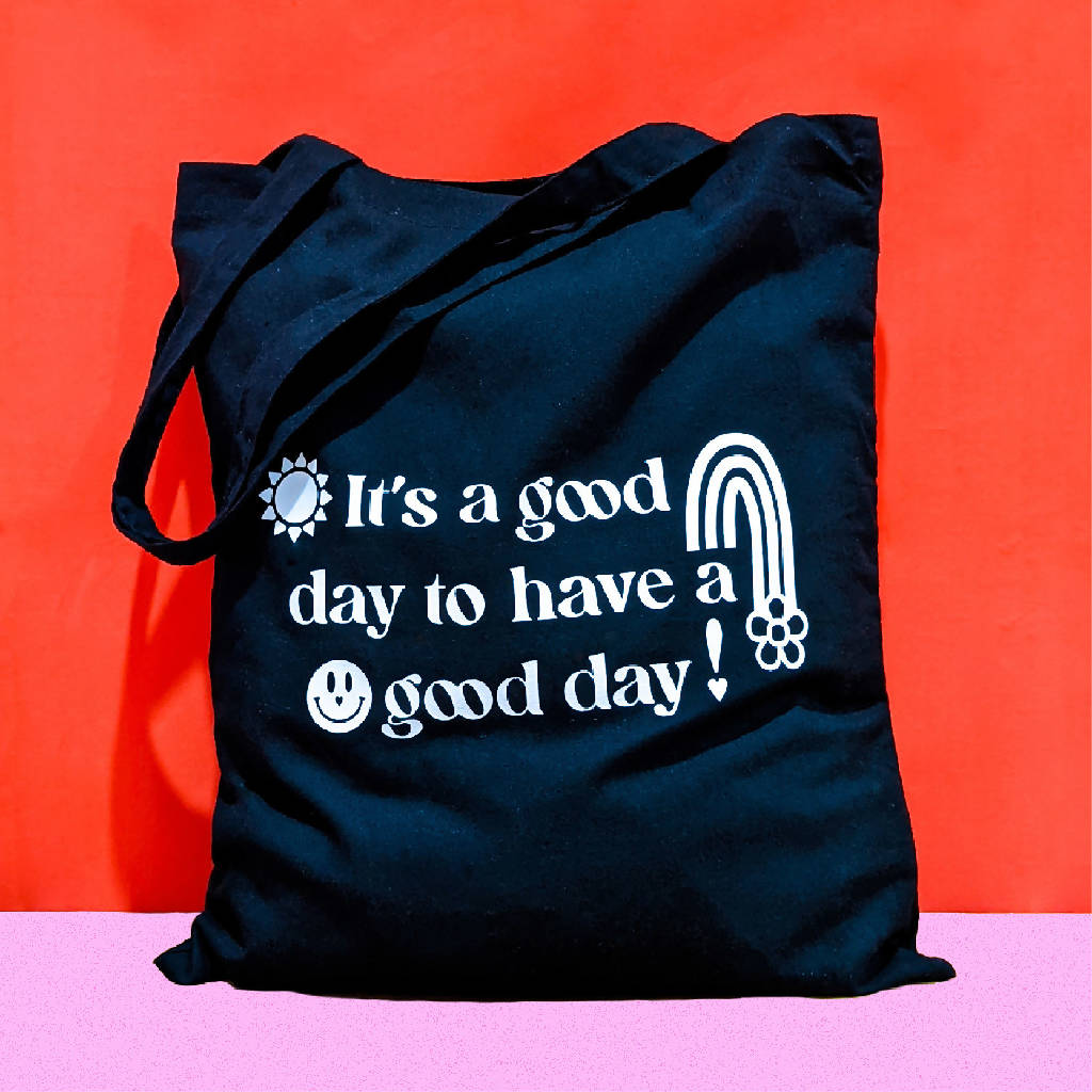 Daily Affirmations Tote Bag: Black And White