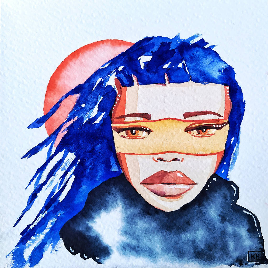 Original Watercolour Abstract Portrait Painting #13