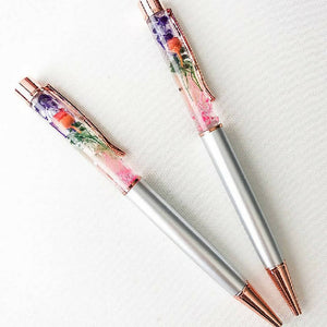 Luxury Stationery Rose Gold Preserved Flower Pen