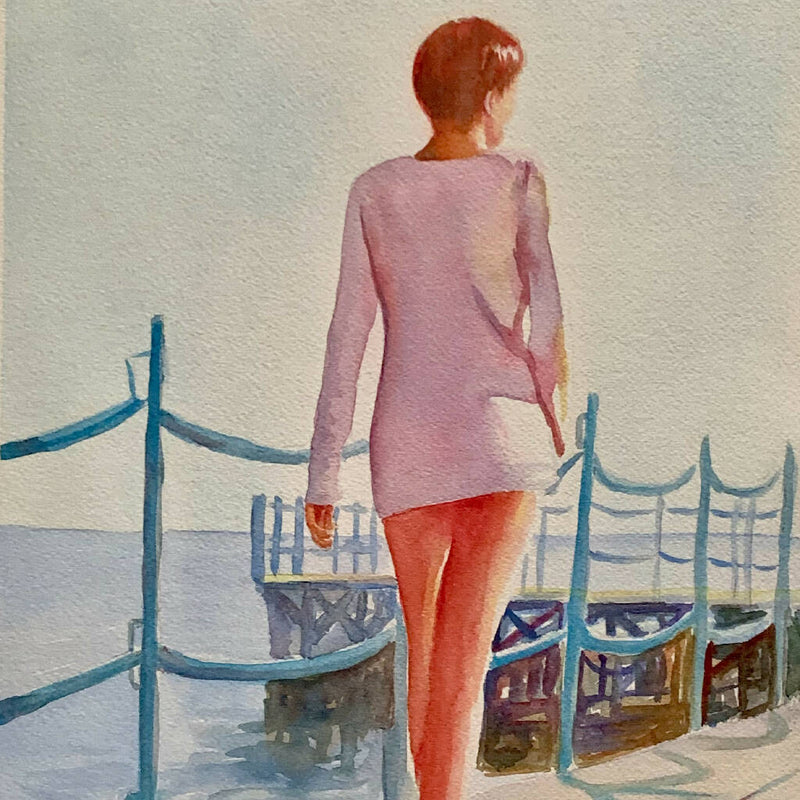 Sunrise At The Dock - Original Watercolour Painting