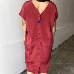 Pablo Brick Red Silk Dress