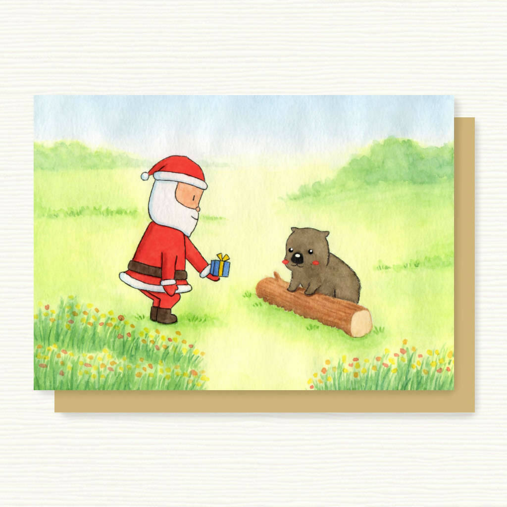 Wombat Christmas Card | Australian Animals Christmas Card Pack