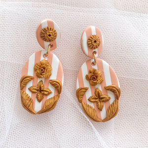 Striped French Scroll Earrings