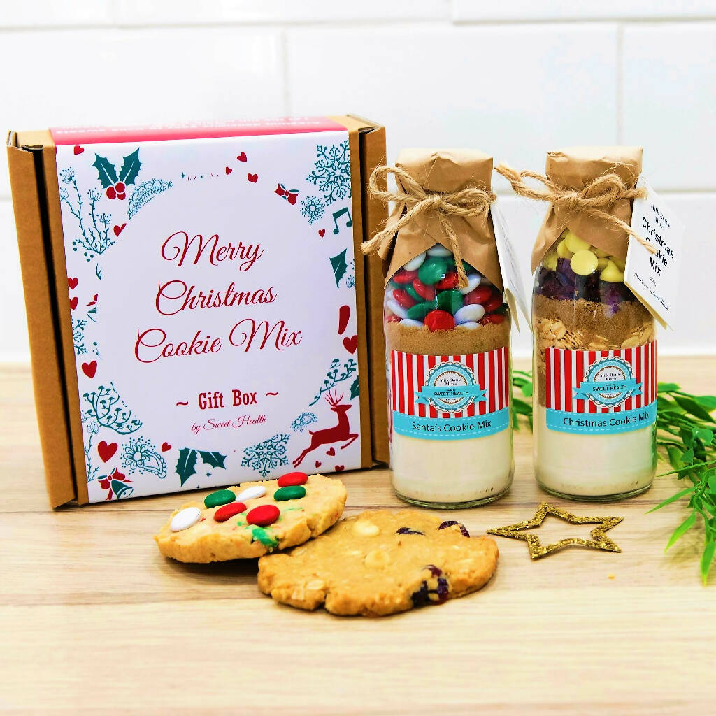 Merry Christmas Cookie Mix Gift Pack. Christmas food gift.