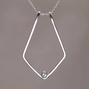 LYLA Ring Holder Necklace - Silver and White Sapphire