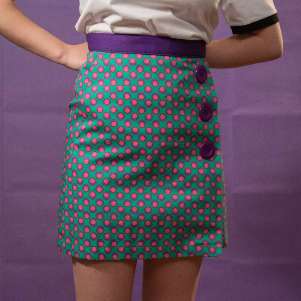 60s mod spot a-line skirt