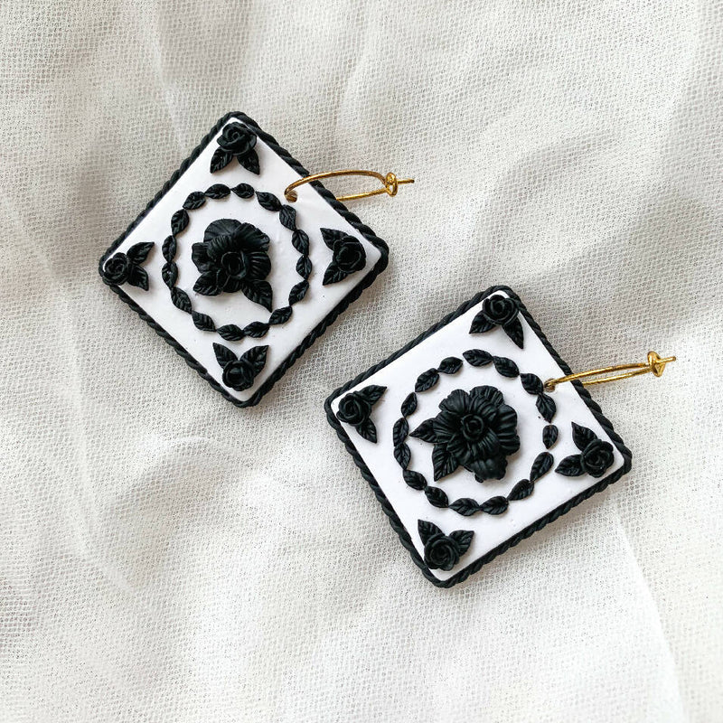 Black & White Tile Earrings