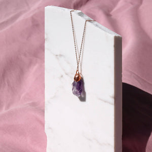 Amethyst Rough – Copper Necklace
