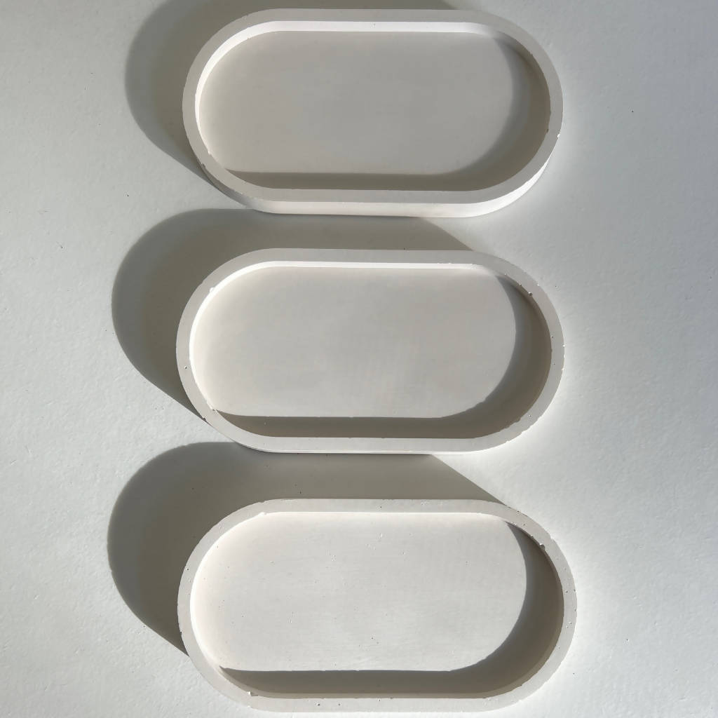 Decorative Tray - Oval - White