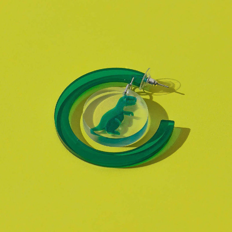 Green Dinosaur - Handmade Statement Earrings