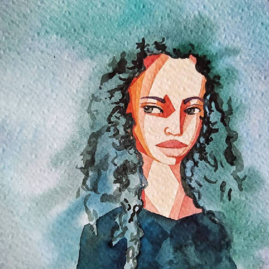 Original Watercolour Abstract Portrait Painting #6