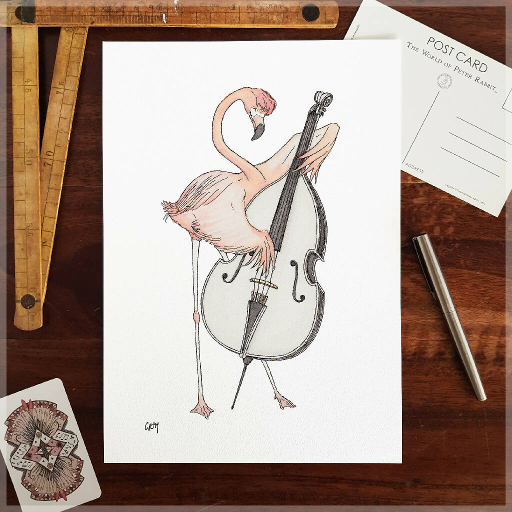 A4 Fine Art Print The Flamingo