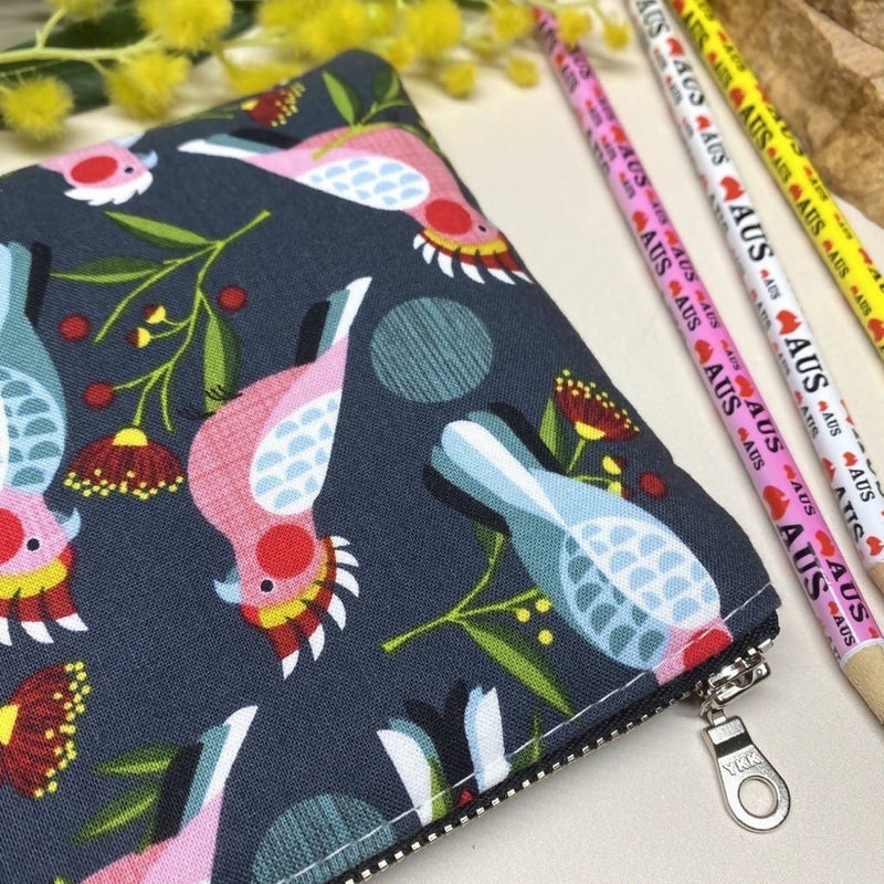 Pink Cockatoo Zippered Pouch