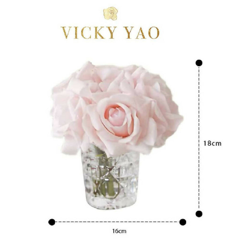 VICKY YAO FRAGRANCE - Love & Dream Series Real Touch Pink Rose Art & Luxury Fragrance Gift Box