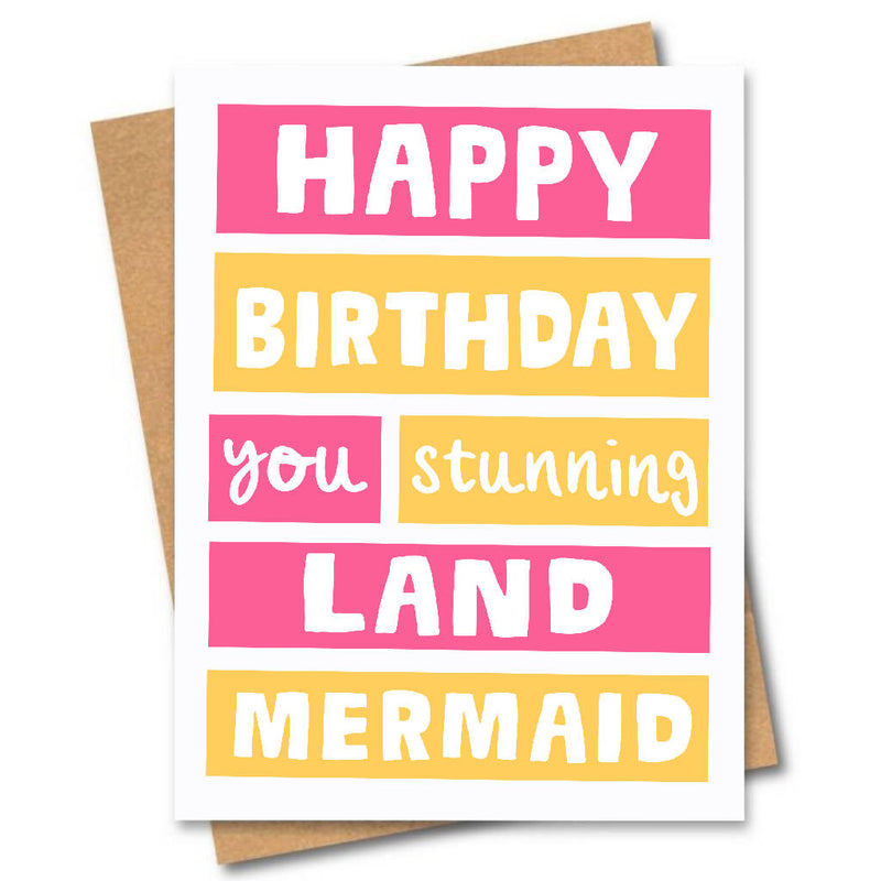 Land Mermaid Birthday Card