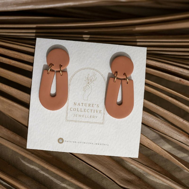 Handmade Minimal Neutral U-Shape Dangle Earrings Earrings In Six Colours