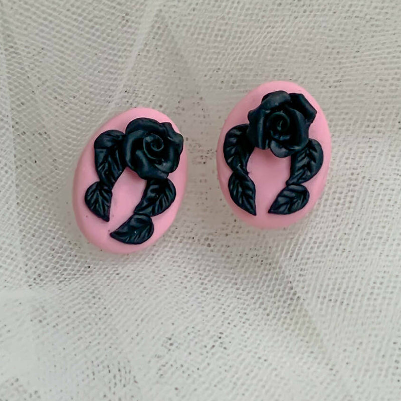 Black Rose Studs