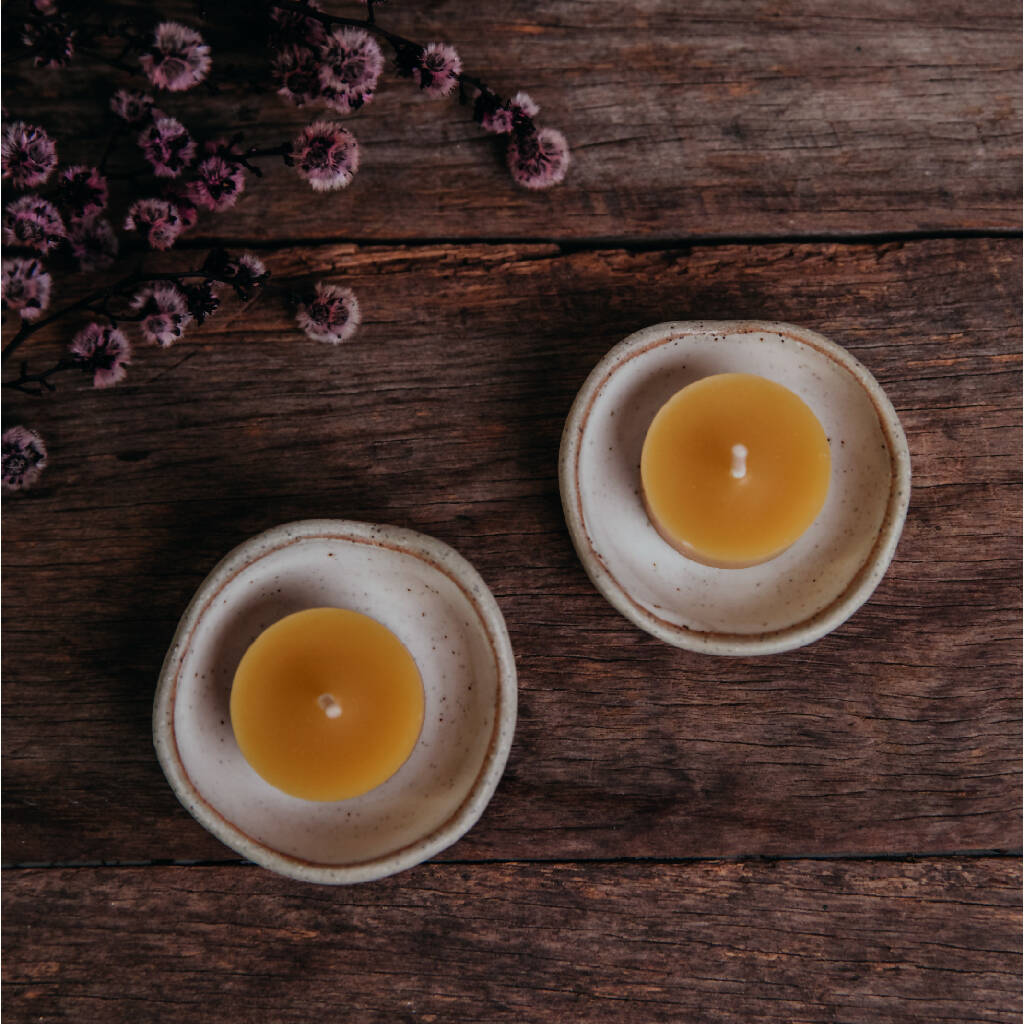 Beeswax Candle Holder Set